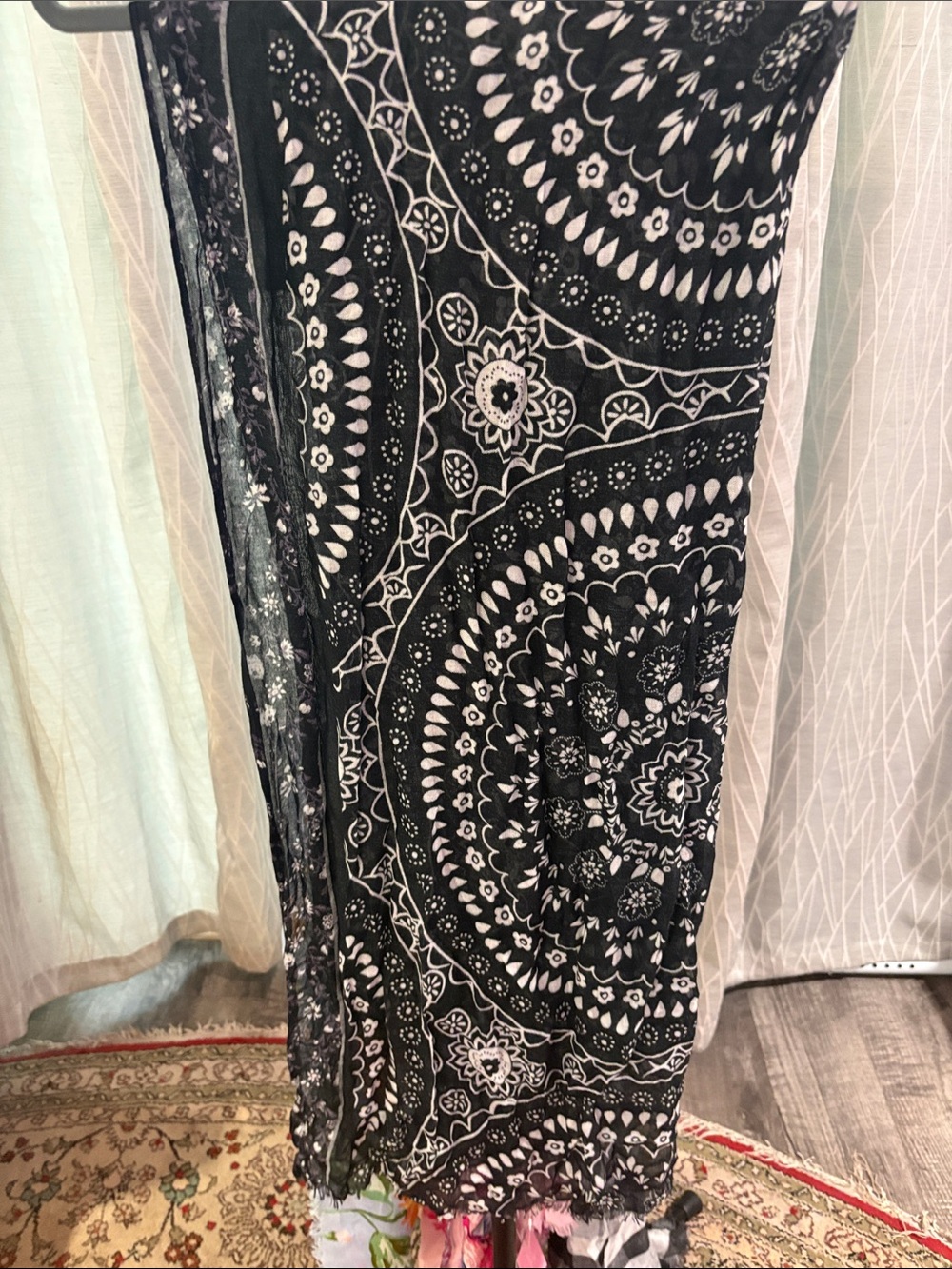 Vera Bradley Black and White Mandala Scarf Wrap